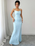 Women Backless Mermaid Maxi Dress