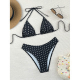 Women Sexy Polka Dot Print Bikini Holidays Beach Two Pieces Swimwear