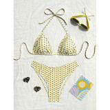 Women Sexy Polka Dot Print Bikini Holidays Beach Two Pieces Swimwear
