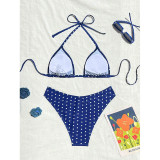 Women Sexy Polka Dot Print Bikini Holidays Beach Two Pieces Swimwear