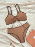 Women Leopard Print Tie-Up Swimwear