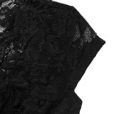 Women Top Lace Patchwork Bodysuit