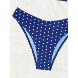 Women Sexy Polka Dot Print Bikini Holidays Beach Two Pieces Swimwear