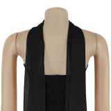 Women Elegant Strapless Beaded Ribbon Dress Two-Piece Set