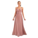 Women Camisole Solid Formal Party Pleated Maxi Dress