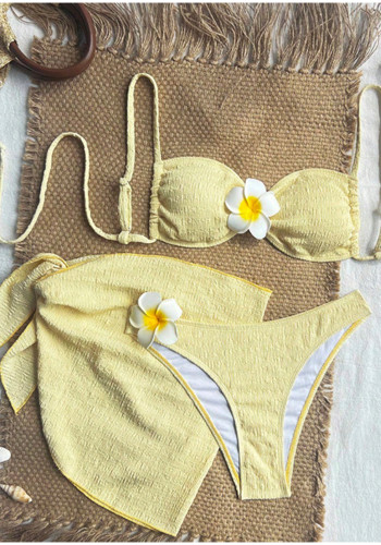 Women Stitched Sexy Bikini Three-Piece Swimwear