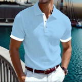 Men's Spring/Autumn Turndown Collar Knitting Polo Top