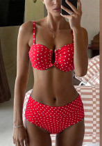 Women Sexy Polka Dot Halter Neck Halter Top Bikini Beach Two Pieces Swimwear