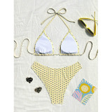 Women Sexy Polka Dot Print Bikini Holidays Beach Two Pieces Swimwear