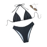 Women Sexy Polka Dot Print Bikini Holidays Beach Two Pieces Swimwear