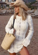 Women Solid Sexy Knitting Hollow-Out Beach Cover-Up Bikini Beach Dress Women See-Through Mesh Patchwork Dress Women Solid Sexy Knitting Hollow-Out Beach Cover-Up Bikini Beach Dress Women See-Through Mesh Patchwork Dress