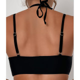 Women Sexy Solid Halter Neck Top Swimwear