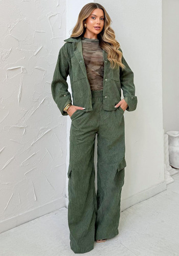 Autumn/Winter Women’s Casual Workwear Two-Piece Set Long Sleeve Top & Straight Pants