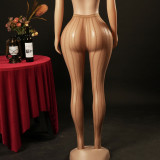 Seamless Lace Jacquard Vertical Stripe Fishnet Pantyhose