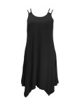 Solid Color Casual irregular Plus Size Strap Dress