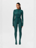 Women’s Sexy Snake Print Long Sleeve Tight-Fitting Jumpsuit