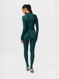 Women’s Sexy Snake Print Long Sleeve Tight-Fitting Jumpsuit