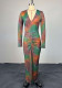 Spring Women’s Sweet Floral Print V-Neck Long Sleeve High-Waist Bodycon Dress