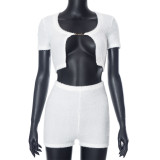 Women mink fleece sexy chain strapless top and skirt two-piece set