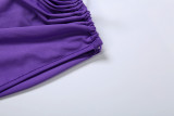 Women Summer Solid Sleeveless Patchwork Slit Dress