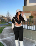 Women color-blocked top and pant two-piece set