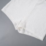 Women mink fleece sexy chain strapless top and skirt two-piece set