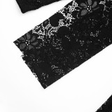 Women Spring/Summer Cross-Strap Halter Neck Sexy Backless See-Through Lace Jumpsuit