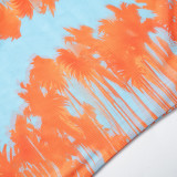 Women spring/summer printed mesh see-through strawless dress