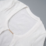 Women mink fleece sexy chain strapless top and skirt two-piece set