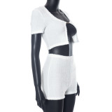 Women mink fleece sexy chain strapless top and skirt two-piece set