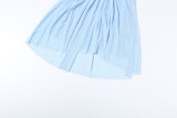 Women Summer Holidays Sexy Mesh See-Through Halter Neck Dress