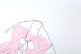 Women Summer Holidays Sexy Mesh See-Through Halter Neck Dress