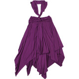 Women Summer Solid Sexy Sleeveless V-Neck Backless Dress
