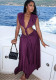 Women Summer Solid Sexy Sleeveless V-Neck Backless Dress