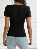 Spring/Summer Women's Y2K Button Short Sleeve T-Shirt