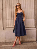 Summer Women's Sexy Strap Denim Dress