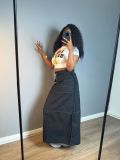 Women's Patchwork Denim Skirt