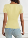 Spring/Summer Women's Y2K Button Short Sleeve T-Shirt