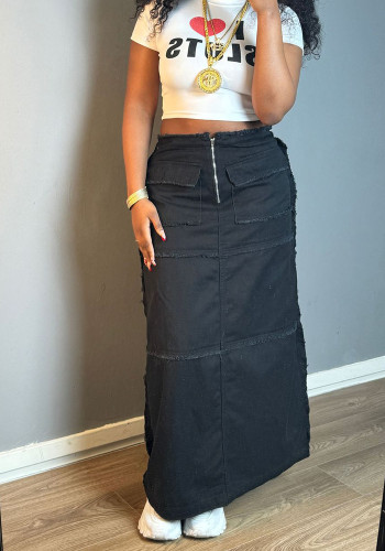 Women's Patchwork Denim Skirt