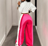 Women Casual Drawstring Color Block Pants