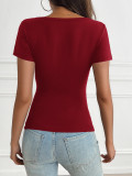 Spring/Summer Women's Y2K Button Short Sleeve T-Shirt