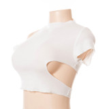 Women Summer Irregular Hollow-Out Sexy Top