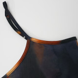 Women Summer Sleeveless Spaghetti Strap Printed Maxi Dress