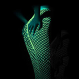 Women Summer Solid Sexy Hollow-Out Glow-in-the-Dark Mesh Pantyhose