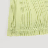 Women Summer Solid Strapless Top Bodycon Skirt Two-piece Set