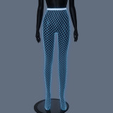 Women Summer Solid Sexy Hollow-Out Glow-in-the-Dark Mesh Pantyhose