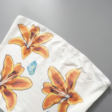 Women Summer Crop Print Strapless Top