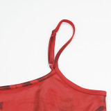 Women Summer Sleeveless Spaghetti Strap Printed Maxi Dress