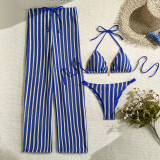 Women Sexy Print Halter Neck Tie-Waist One-Piece Swimsuit