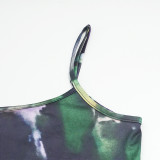 Women Summer Sleeveless Spaghetti Strap Printed Maxi Dress